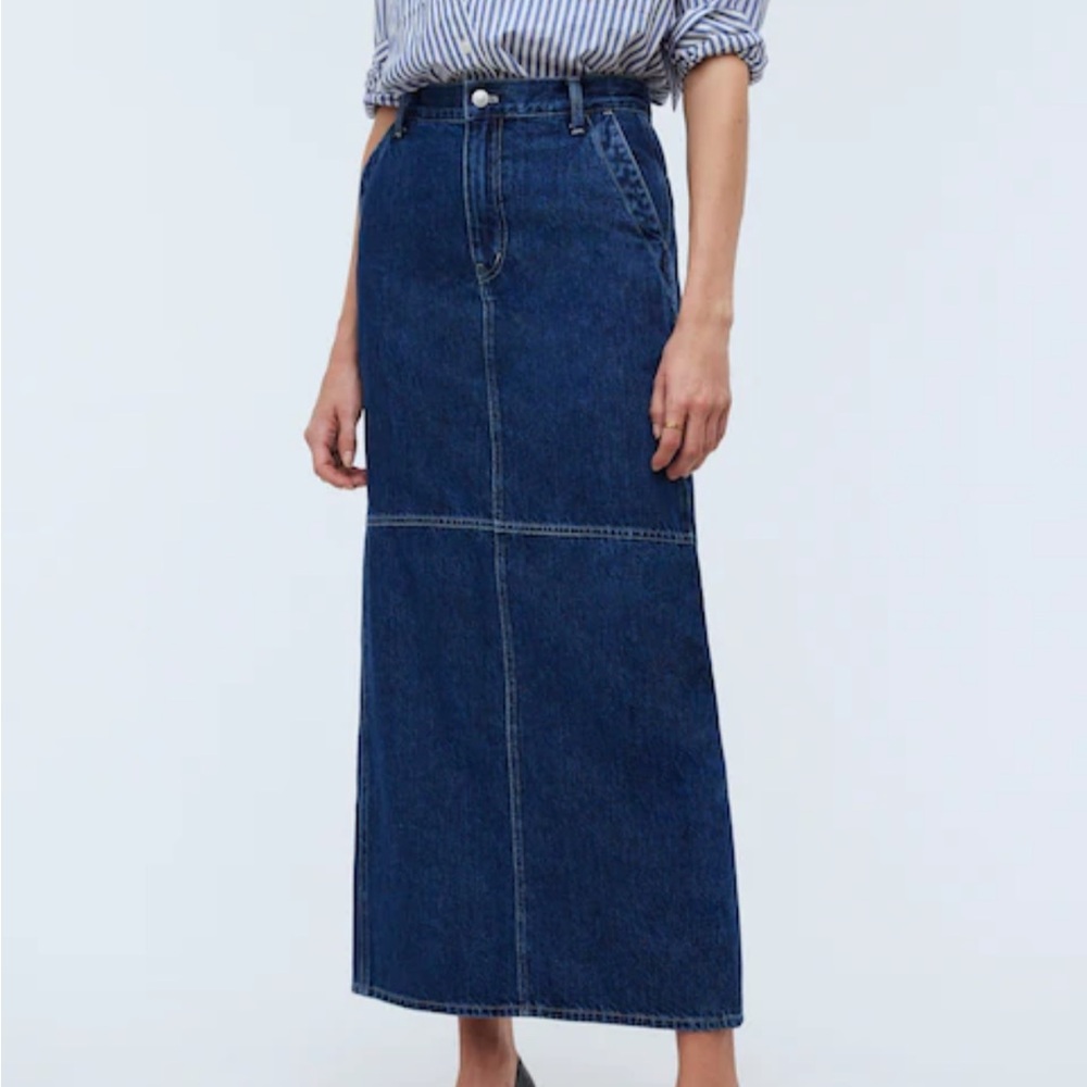 Madewell Denim Carpenter Maxi Skirt in Handlon Wash